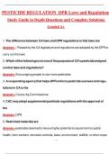 PESTICIDE REGULATION&lowbar;DPR LAWS AND REGULATIONS STUDY GUIDE IN DEPTH EXAM &vert; QUESTIONS & ANSWERS 2025&sol;2026 &lpar;VERIFIED&rpar; &vert; LATEST UPDATE &vert; GRADED A&plus;