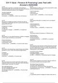CH 11 Quiz - Finance & Financing Laws Test with Answers 2025&sol;2026