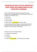SUPERIOR NC REAL ESTATE IMPORTANT  FINAL EXAM 2025 BRAND NEW ACTUAL  EXAM WITH ANSWERS&period;