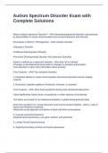 Autism Spectrum Disorder Exam with Complete Solutions