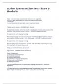 Autism Spectrum Disorders - Exam 1-Graded A