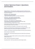 Autism Spectrum Exam 1 Questions and Answers