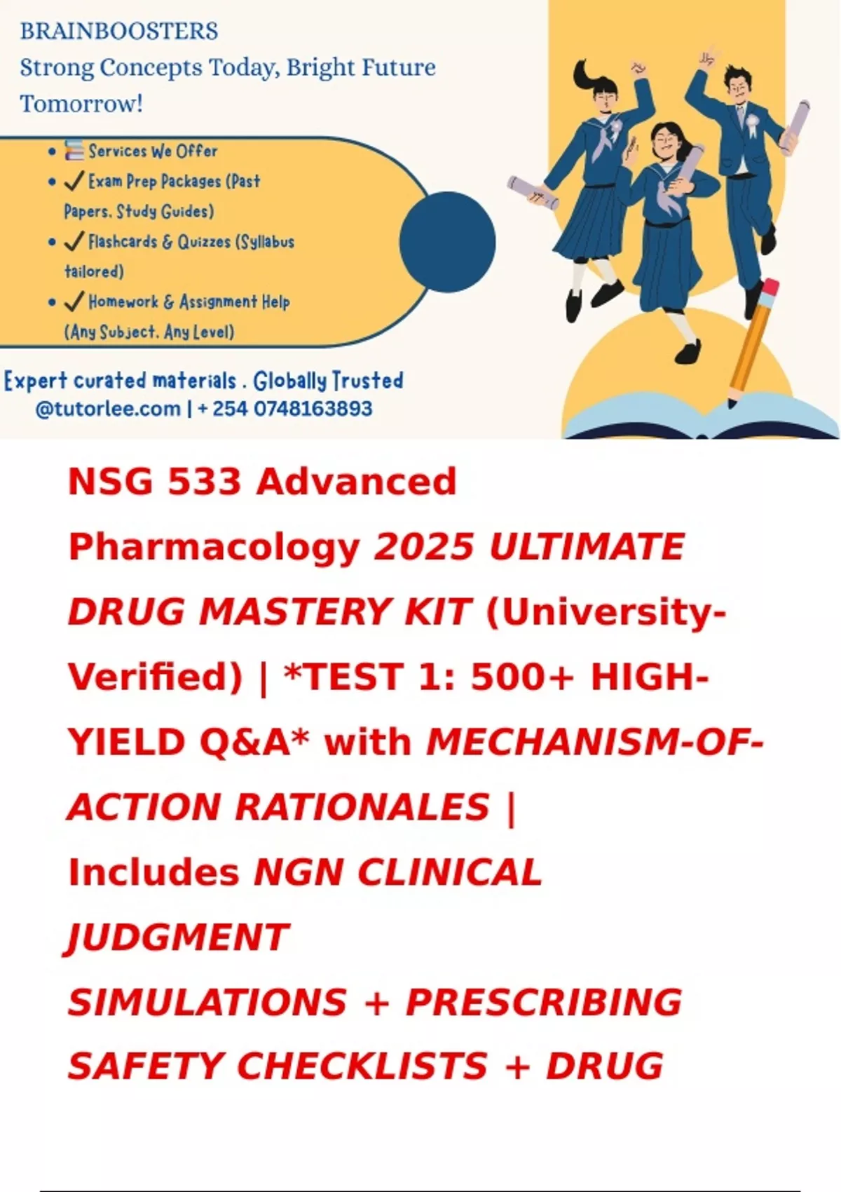 NSG 533 | Advanced Pharmacology | 2025 ULTIMATE DRUG MASTERY KIT ...