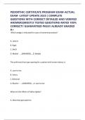 PEDORTHIC CERTIFICATE PROGRAM EXAM-ACTUAL EXAM -LATEST UPDATE 2025 &vert; COMPLETE QUESTIONS WITH CORRECT DETAILED AND VERIFIED ANSWERS&vert;MOSTLY TESTED QUESTIONS-RATED 100&percnt; CORRECT&excl;&excl; GUARANTEED PASS&excl;&excl; ALREADY GRADED A&plus;