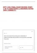 HITT 1301 FINAL EXAM REVIEW &lpar;PART 1 OF 4&rpar; QUESTIONS & ANSWERS RATED 100&percnt; CORRECT&excl;&excl;