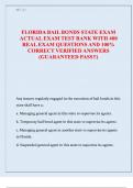 FLORIDA BAIL BONDS STATE EXAM ACTUAL EXAM TEST BANK WITH 400 REAL EXAM QUESTIONS AND 100&percnt; CORRECT VERIFIED ANSWERS &lpar;GUARANTEED PASS&excl;&excl;&rpar;