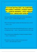 FCTC Final Test Prep 2025 &vert; ALL QUESTIONS AND CORRECT ANSWERS &vert; ALREADY GRADED A&plus; &vert; VERIFIED ANSWERS &vert; LATEST VERSION 2025 &vert; BRAND NEW VERSION