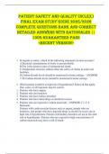 Patient Safety and quality &lpar;NCLEX&rpar;  FINAL EXAM STUDY GUIDE 2025&sol;2026  COMPLETE QUESTIONS BANK AND CORRECT  DETAILED ANSWERS WITH RATIONALES &vert;&vert;  100&percnt; GUARANTEED PASS  <RECENT VERSION> 
