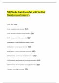 NIH Stroke Scale Exam Set with Verified Questions and Answers