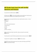 NIH Stroke Scale Exam Set with Verified Questions and Answers