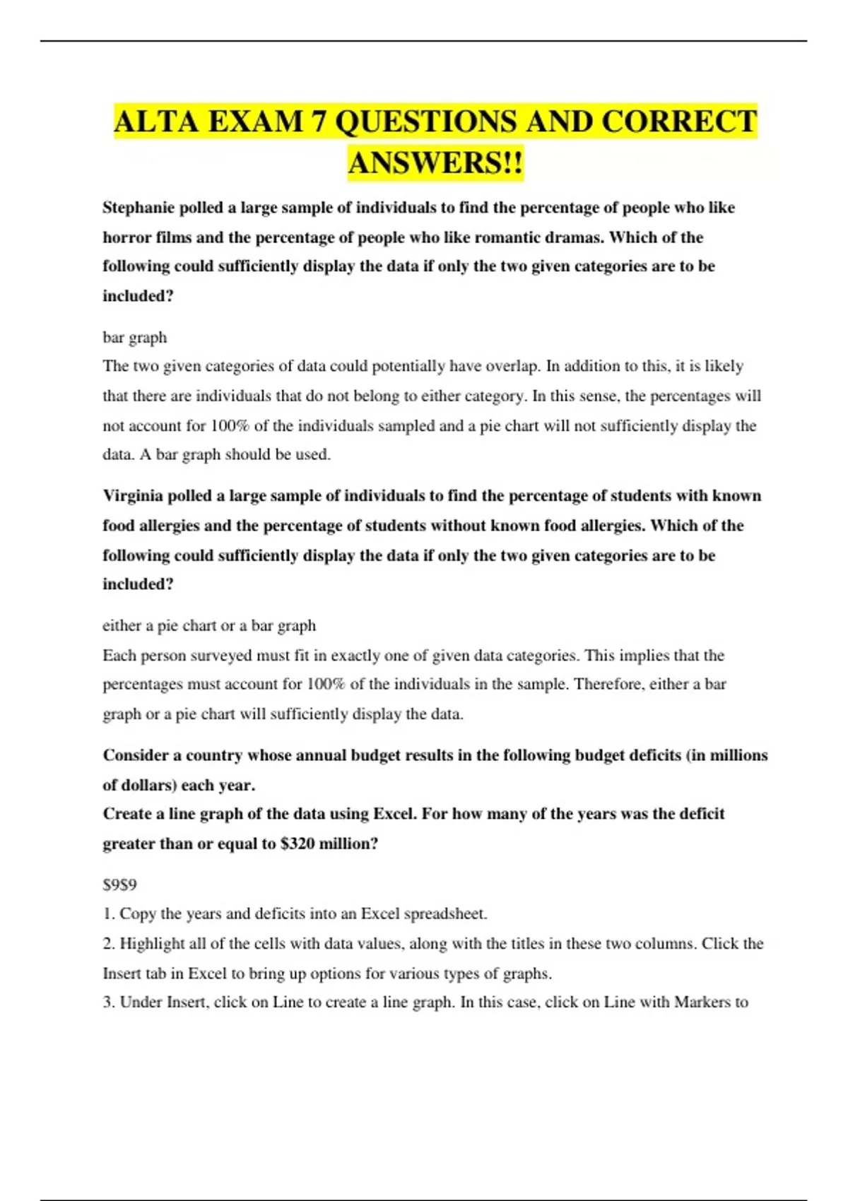 ALTA EXAM 7 QUESTIONS AND CORRECT ANSWERS!! - ALTA - Stuvia US