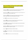 Nurse Aid Skills Full Exam Set with Verified Questions and Answers