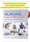Test Bank For Advanced Practice Nursing in the Care of Older Adults&comma; 3rd Edition By Laurie Kennedy-Malone&vert; Verified All Chapters &lpar;1 - 23&rpar;&vert; Complete A&plus; & 100&percnt; Latest