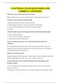 CALP FINAL EXAM QUESTIONS AND CORRECT ANSWERS&excl;&excl;