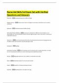 Nurse Aid Skills Full Exam Set with Verified Questions and Answers