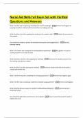 Nurse Aid Skills Full Exam Set with Verified Questions and Answers