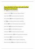 Nurse Aid Skills Full Exam Set with Verified Questions and Answers