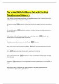 Nurse Aid Skills Full Exam Set with Verified Questions and Answers