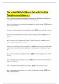 Nurse Aid Skills Full Exam Set with Verified Questions and Answers