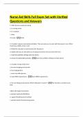 Nurse Aid Skills Full Exam Set with Verified Questions and Answers