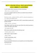 MCCC ONLINE FINAL TEST QUESTIONS AND CORRECT ANSWERS&excl;&excl;