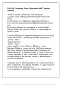 NSG 441 Leadership Exam 1 Questions With Complete Solutions