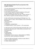NRS 3016 Mental Health Final Exam Questions With Complete Solutions