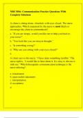 NRS 3016&colon; Communication Practice Questions With Complete Solutions