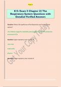 815&colon; Exam 5 Chapter 22 The  Respiratory System Questions with  Detailed Verified Answers
