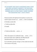 LIFE ACCIDENT AND HEALTH INSURANCE FINAL EXAM 2025&sol;2026 ACCURATE CURRENTLY TESTING EXAM VERSIONS WITH ACTUAL QUESTIONS AND DETAILED ANSWERS WITH A STUDY GUIDE &sol; EXPERT VERIFIED FOR GURANTEED PASS LATEST UPDATE&comma;