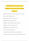 ASU BIO 201 Bundled Exam with 100&percnt; correct answers