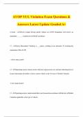 AVOP YUL Violation Exam Questions & Answers Latest Update Graded A&plus;