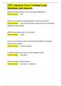 EPIC Inpatient Nurse Training Exam Questions And Answers&period;docx