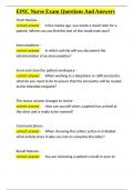 EPIC Nurse Exam Questions And Answers&period;docx