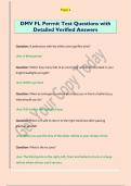 DMV FL Permit Test Questions with  Detailed Verified Answers 