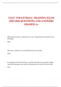 USAV VOLLEYBALL TRAINING EXAM 2025-2026 QUESTIONS AND ANSWERS GRADED A&plus;