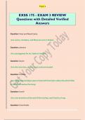 EXSS 175 - EXAM 3 REVIEW  Questions with Detailed Verified  Answers 