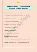 EXSS 175 Exam 3 Questions with  Detailed Verified Answers