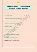 EXSS 175 Exam 3 Questions with  Detailed Verified Answers 
