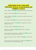 Anthropology Exam 3 study guide  UPDATED  ACTUAL  Exam Questions and  CORRECT Answers 