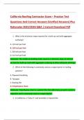 California Roofing Contractor Exam &ndash; Practice Test  Questions And Correct Answers &lpar;Verified Answers&rpar; Plus  Rationales 2025&sol;2026 Q&A &vert; Instant Download Pdf