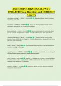 ANTHROPOLOGY EXAM 3 WVU   UPDATED Exam Questions and CORRECT  Answers