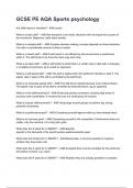 GCSE PE AQA Sports psychology questions and answers graded A&plus; 2025&sol;2026