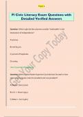 Fl Civic Literacy Exam Questions with  Detailed Verified Answers 