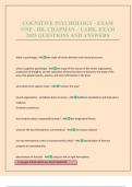 COGNITIVE PSYCHOLOGY - EXAM ONE - DR&period; CHAPMAN &ndash; UARK&period; EXAM 2025 QUESTIONS AND ANSWERS
