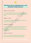 GA History Exam UGA Questions with  Detailed Verified Answers