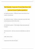 Beef Quality Assurance Exam Questions And Answers Latest Update Graded A&plus;