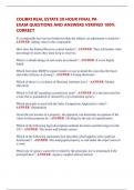 COLIBRI REAL ESTATE 30 HOUR FINAL PA  EXAM QUESTIONS AND ANSWERS VERIFIED 100&percnt;  CORRECT