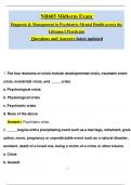 NR605 Midterm Exam  Diagnosis & Management in Psychiatric-Mental Health across the Lifespan I Practicum  Questions and Answers latest updated