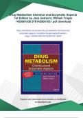 Drug Metabolism Chemical and Enzymatic Aspects 1st Edition by Jack Uetrecht&comma; William Trager 1420061038 9781420061031 - PDF Download